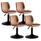 Contemporary Metal Barstool PU Leather Barstools in Matte Finish for Home