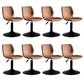 Contemporary Metal Barstool PU Leather Barstools in Matte Finish for Home Brown 8 Piece Set Short Stool(20"H) Clearhalo 'Bar Furniture' 'Bar Stools' 'bar_stools' 'furn' 'furn_bar_stools' 'Furniture' 'Kitchen & Dining Furniture' 5813534
