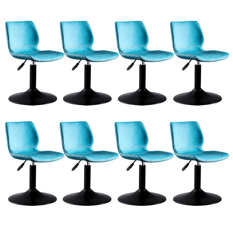 Contemporary Metal Barstool PU Leather Barstools in Matte Finish for Home Blue 8 Piece Set Short Stool(20"H) Clearhalo 'Bar Furniture' 'Bar Stools' 'bar_stools' 'furn' 'furn_bar_stools' 'Furniture' 'Kitchen & Dining Furniture' 5813539