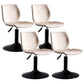 Contemporary Metal Barstool PU Leather Barstools in Matte Finish for Home