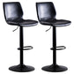 Contemporary Metal Barstool PU Leather Barstools in Matte Finish for Home Black 2 Piece Set Bar Stool(28"H) Clearhalo 'Bar Furniture' 'Bar Stools' 'bar_stools' 'furn' 'furn_bar_stools' 'Furniture' 'Kitchen & Dining Furniture' 5813546