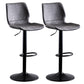 Contemporary Metal Barstool PU Leather Barstools in Matte Finish for Home Grey 2 Piece Set Bar Stool(28"H) Clearhalo 'Bar Furniture' 'Bar Stools' 'bar_stools' 'furn' 'furn_bar_stools' 'Furniture' 'Kitchen & Dining Furniture' 5813551