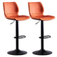 Contemporary Metal Barstool PU Leather Barstools in Matte Finish for Home