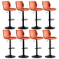 Contemporary Metal Barstool PU Leather Barstools in Matte Finish for Home