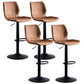 Hedendaagse metalen barstool PU lederen barstools in matte afwerking voor thuis