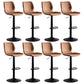 Contemporary Metal Barstool PU Leather Barstools in Matte Finish for Home