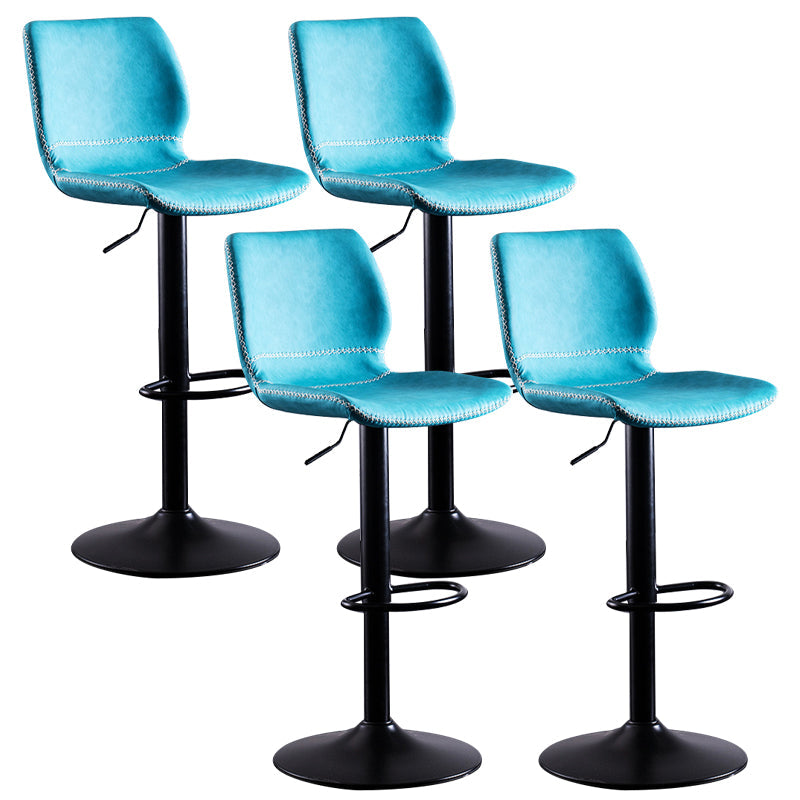 Contemporary Metal Barstool PU Leather Barstools in Matte Finish for Home