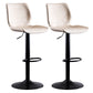 Contemporary Metal Barstool PU Leather Barstools in Matte Finish for Home Off-White 2 Piece Set Bar Stool(28"H) Clearhalo 'Bar Furniture' 'Bar Stools' 'bar_stools' 'furn' 'furn_bar_stools' 'Furniture' 'Kitchen & Dining Furniture' 5813571