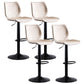 Contemporary Metal Barstool PU Leather Barstools in Matte Finish for Home