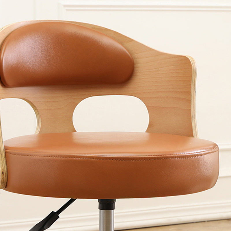 Zeitgenössischer Metall Barstool Faux Leder -Rundsitzschalterschalter mit Drehgelenk