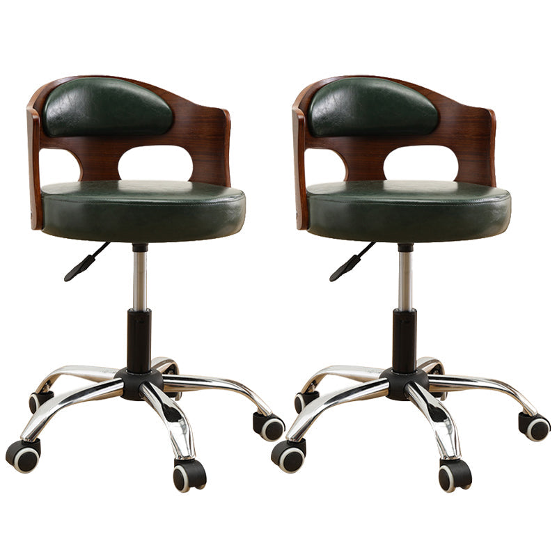 Zeitgenössischer Metall Barstool Faux Leder -Rundsitzschalterschalter mit Drehgelenk