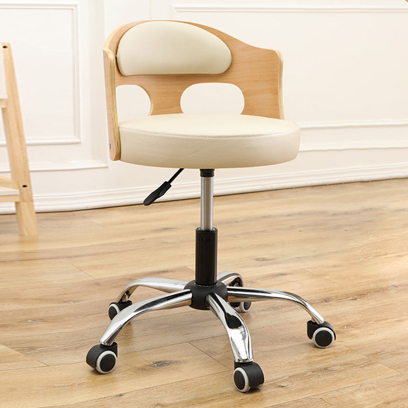 Zeitgenössischer Metall Barstool Faux Leder -Rundsitzschalterschalter mit Drehgelenk