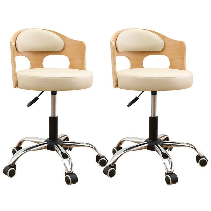 Zeitgenössischer Metall Barstool Faux Leder -Rundsitzschalterschalter mit Drehgelenk