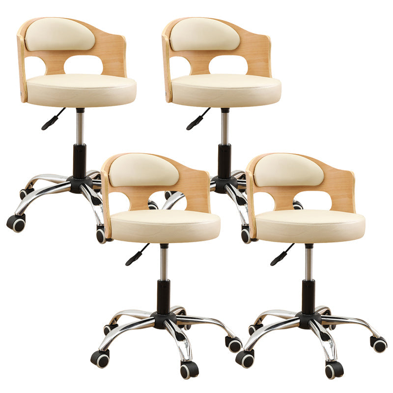 Zeitgenössischer Metall Barstool Faux Leder -Rundsitzschalterschalter mit Drehgelenk