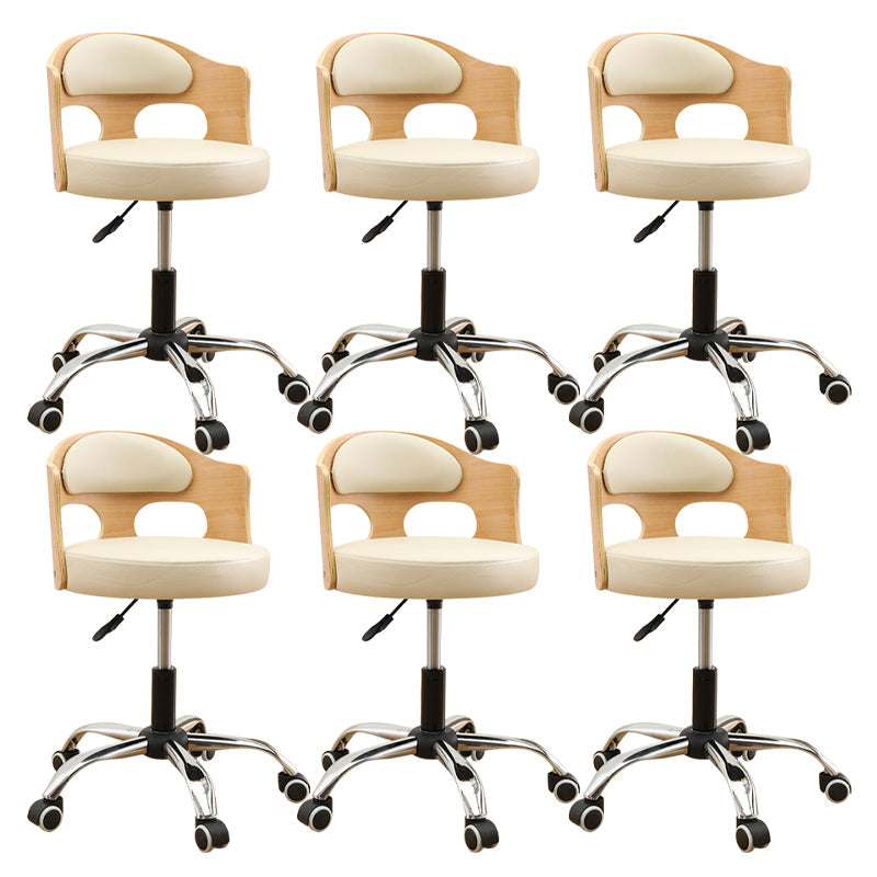 Zeitgenössischer Metall Barstool Faux Leder -Rundsitzschalterschalter mit Drehgelenk