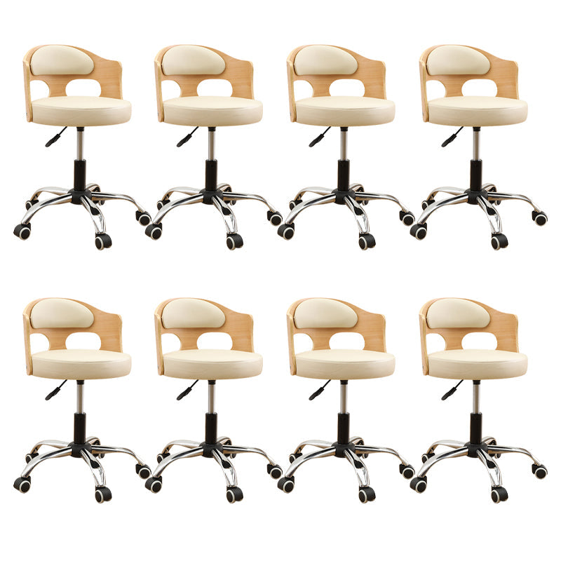 Zeitgenössischer Metall Barstool Faux Leder -Rundsitzschalterschalter mit Drehgelenk