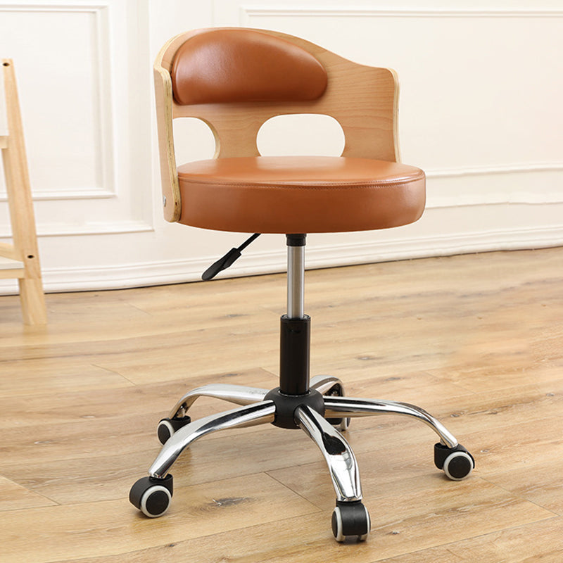 Zeitgenössischer Metall Barstool Faux Leder -Rundsitzschalterschalter mit Drehgelenk