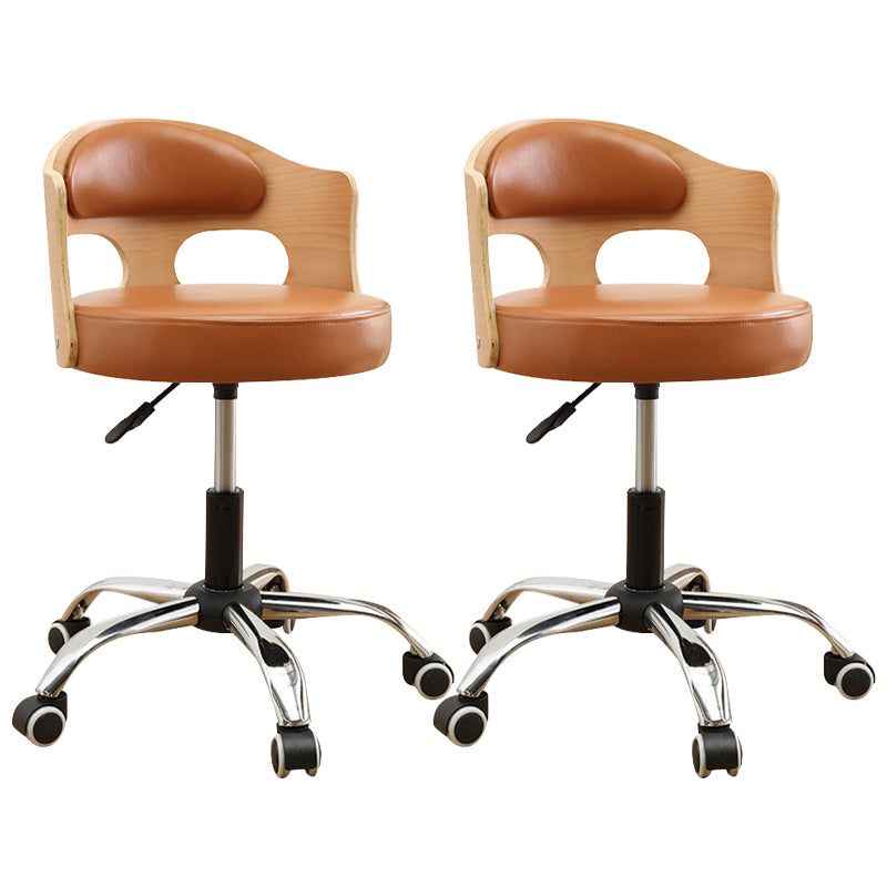 Zeitgenössischer Metall Barstool Faux Leder -Rundsitzschalterschalter mit Drehgelenk