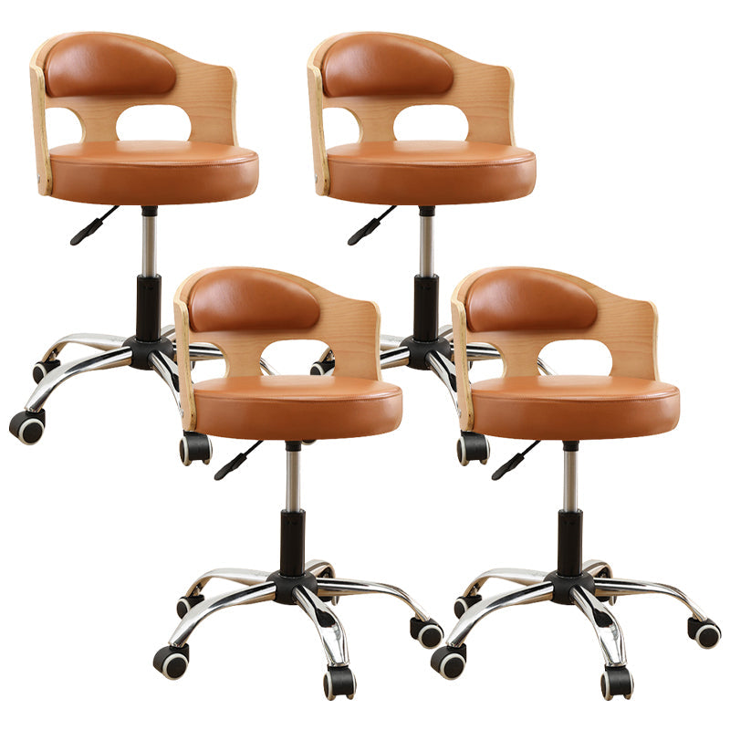 Zeitgenössischer Metall Barstool Faux Leder -Rundsitzschalterschalter mit Drehgelenk