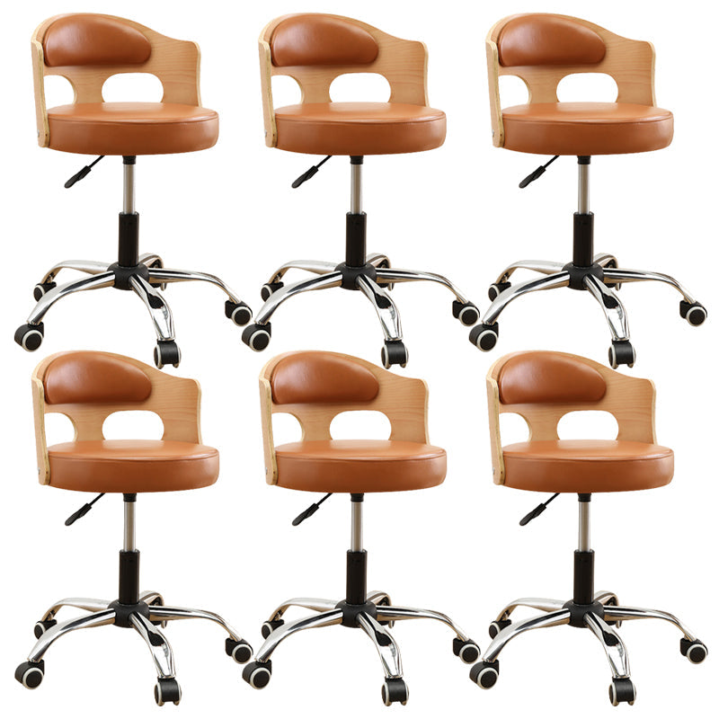 Zeitgenössischer Metall Barstool Faux Leder -Rundsitzschalterschalter mit Drehgelenk