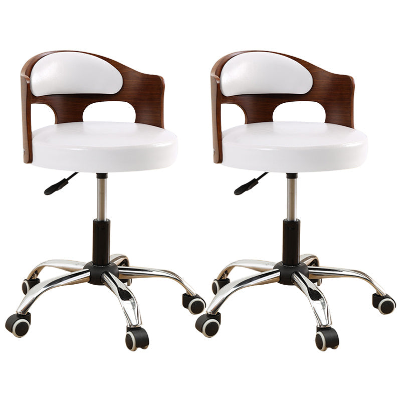 Zeitgenössischer Metall Barstool Faux Leder -Rundsitzschalterschalter mit Drehgelenk