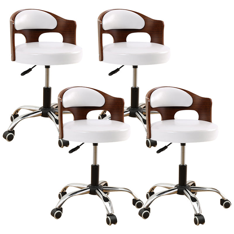 Zeitgenössischer Metall Barstool Faux Leder -Rundsitzschalterschalter mit Drehgelenk