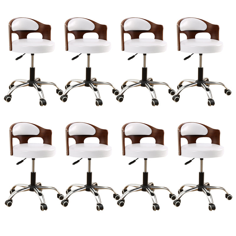 Zeitgenössischer Metall Barstool Faux Leder -Rundsitzschalterschalter mit Drehgelenk