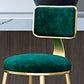 Fabric Round Seat Bar Stools Scandinavian Low Back Barstool with 4 Gold Iron Legs