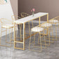 Rectangular Sintered Stone Top Bar Table Luxurious Bar Table with Trestle Base in Gold Clearhalo 'Bar Furniture' 'Bar Tables' 'bar_tables' 'furn' 'furn_bar_tables' 'Furniture' 'Kitchen & Dining Furniture' 5813986