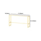 Rectangular Sintered Stone Top Bar Table Luxurious Bar Table with Trestle Base in Gold Clearhalo 'Bar Furniture' 'Bar Tables' 'bar_tables' 'furn' 'furn_bar_tables' 'Furniture' 'Kitchen & Dining Furniture' 5813991