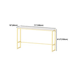 Rectangular Sintered Stone Top Bar Table Luxurious Bar Table with Trestle Base in Gold