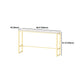 Rectangular Sintered Stone Top Bar Table Luxurious Bar Table with Trestle Base in Gold Clearhalo 'Bar Furniture' 'Bar Tables' 'bar_tables' 'furn' 'furn_bar_tables' 'Furniture' 'Kitchen & Dining Furniture' 5813994