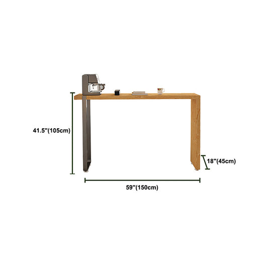 Tavolo da bar per top in legno di pino rettangolare tavolo da pub moderno con doppio piedistallo