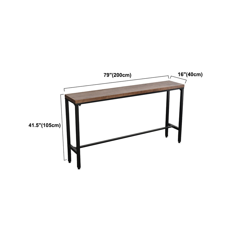 Table du bistrot table du bistrot en bois de pin rectangle avec base de chevalet en noir