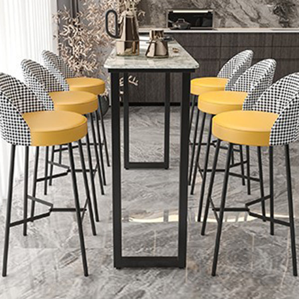 Contemporary Pub Table with Sled Polished Finish Stone Top Bar Table Clearhalo 'Bar Furniture' 'Bar Tables' 'bar_tables' 'furn' 'furn_bar_tables' 'Furniture' 'Kitchen & Dining Furniture' 5814168