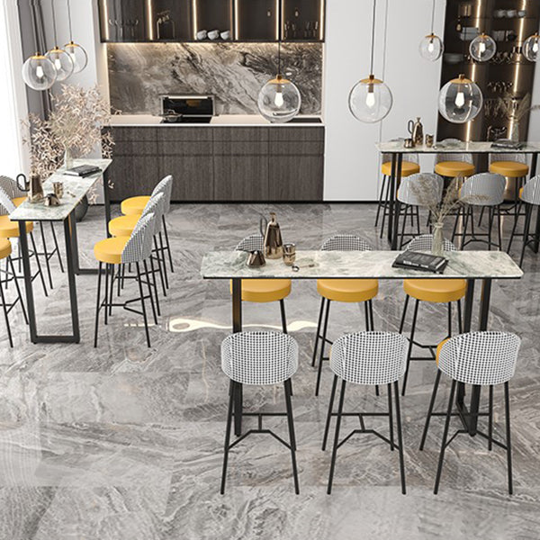 Contemporary Pub Table with Sled Polished Finish Stone Top Bar Table Clearhalo 'Bar Furniture' 'Bar Tables' 'bar_tables' 'furn' 'furn_bar_tables' 'Furniture' 'Kitchen & Dining Furniture' 5814169