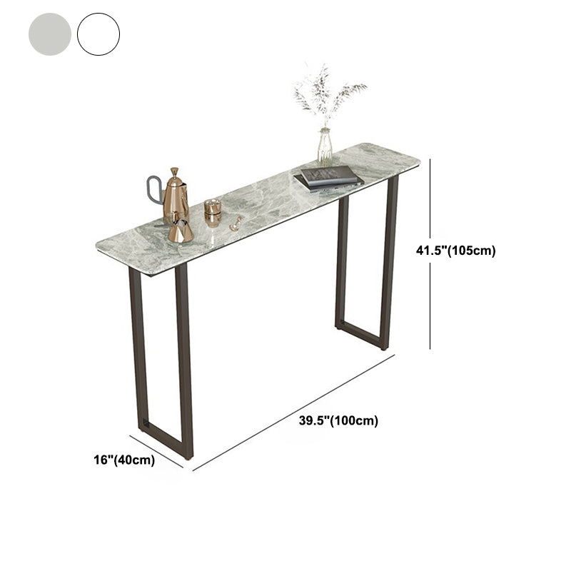 Contemporary Pub Table with Sled Polished Finish Stone Top Bar Table Clearhalo 'Bar Furniture' 'Bar Tables' 'bar_tables' 'furn' 'furn_bar_tables' 'Furniture' 'Kitchen & Dining Furniture' 5814170