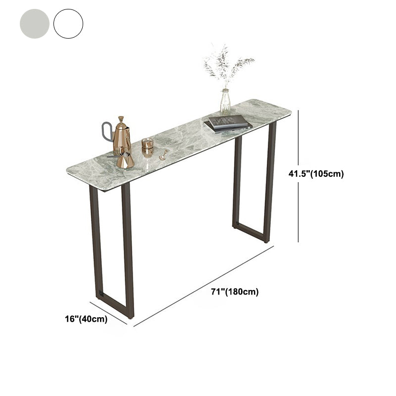 Contemporary Pub Table with Sled Polished Finish Stone Top Bar Table Clearhalo 'Bar Furniture' 'Bar Tables' 'bar_tables' 'furn' 'furn_bar_tables' 'Furniture' 'Kitchen & Dining Furniture' 5814174