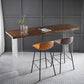 Ash Wood Bar-height Table with Acrylic Base Modern Rectangle Pub Table Dark Brown Without Chairs Clearhalo 'Bar Furniture' 'Bar Tables' 'bar_tables' 'furn' 'furn_bar_tables' 'Furniture' 'Kitchen & Dining Furniture' 5814245