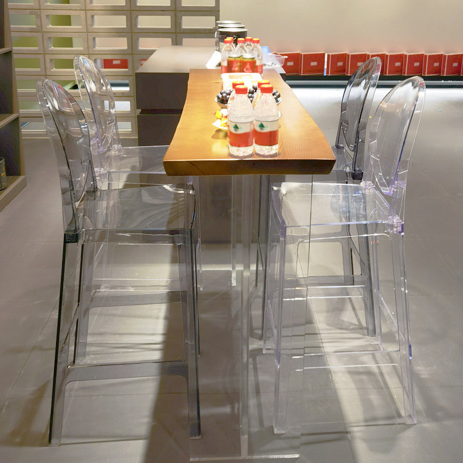 Ash Wood Bar-height Table with Acrylic Base Modern Rectangle Pub Table Clearhalo 'Bar Furniture' 'Bar Tables' 'bar_tables' 'furn' 'furn_bar_tables' 'Furniture' 'Kitchen & Dining Furniture' 5814253