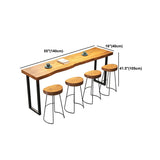 Tavolo da bar in legno massiccio marrone chiaro con tavolo da pub moderno a slitta nera per piccoli luoghi