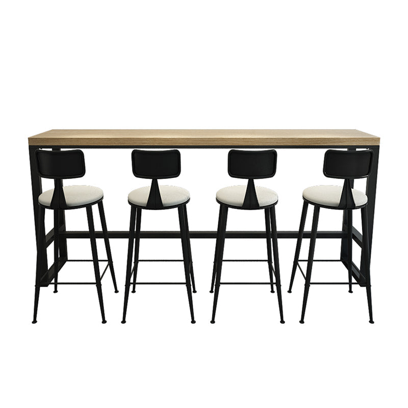 Table de pub à contre-height rectangle Indoor Natural Modern Trestle Hall / Pub Table de pub