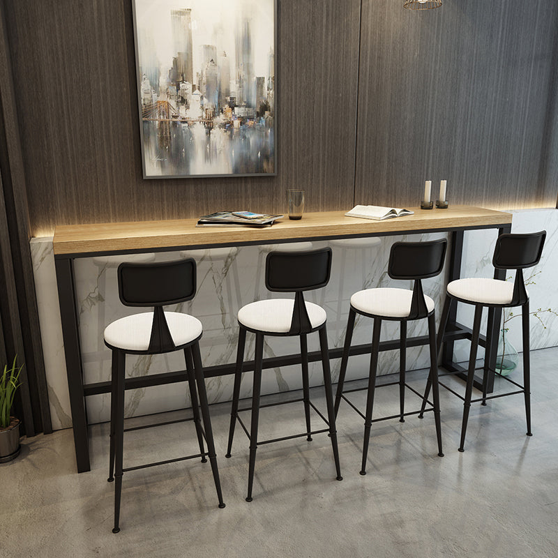 Table de pub à contre-height rectangle Indoor Natural Modern Trestle Hall / Pub Table de pub