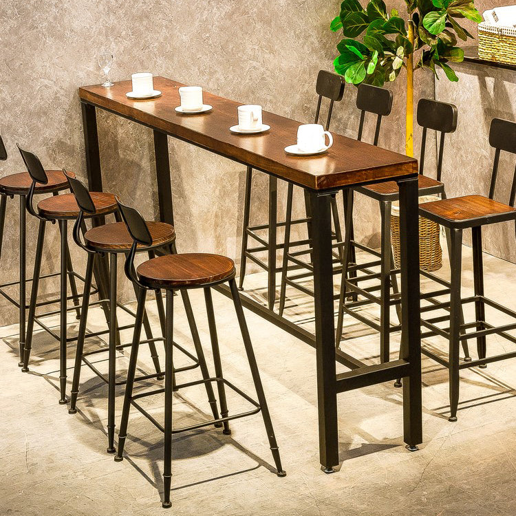 Tavolo da bar del patio rettangolo di rettangolo di rettangolo tavolo da cocktail marrone