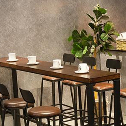 Tavolo da bar del patio rettangolo di rettangolo di rettangolo tavolo da cocktail marrone