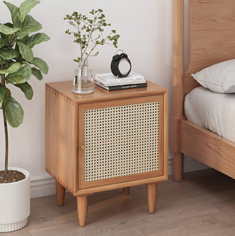 Contemporary Bedside Cabinet 1 Door Right Side Nightstand for Bedroom Cherry Wood 1 Piece Clearhalo 'Bedroom Furniture' 'furn' 'furn_night_stand' 'Furniture' 'night_stand' 'Nightstands' 5814506