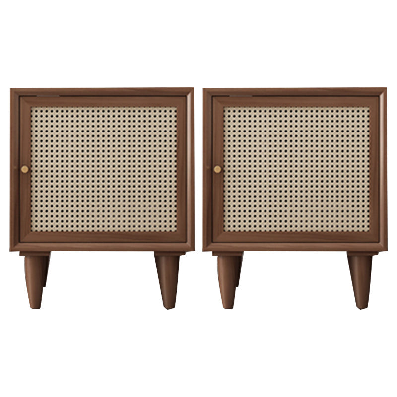 Contemporary Bedside Cabinet 1 Door Right Side Nightstand for Bedroom Nut-Brown 2 Piece Set Clearhalo 'Bedroom Furniture' 'furn' 'furn_night_stand' 'Furniture' 'night_stand' 'Nightstands' 5814507