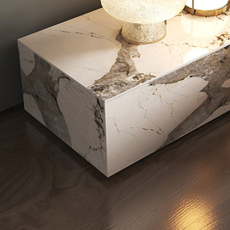 Glam marmeren accenttafel nachtkastje bedkast met laden