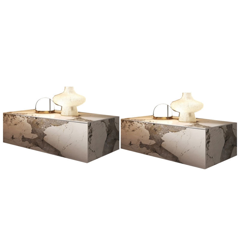 グラム大理石のアクセントテーブルナイトスタンドベッドサイドキャビネットの引き出し付き