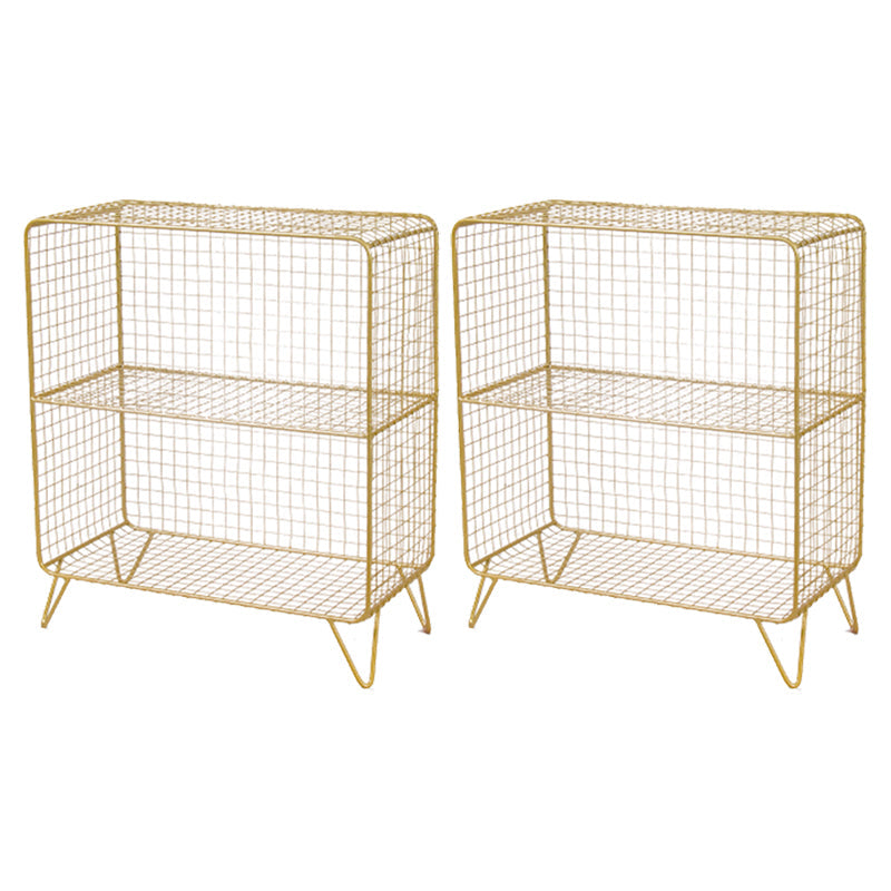 メタルベッドサイドキャビネットグラムアクセントテーブルベッドルーム用のナイトスタンド